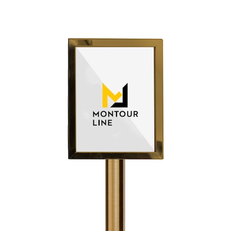Montour Line Sign 8.5 x 11 in V Satin Brass PLS WAIT HERE FOR THE NEXT AVL CASHIER FS200-8511-V-SB-PLSWAITCASH